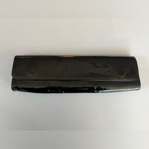 Fatto a mano by Carlos Falchi black glossy clutch wallet